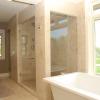 Walk in shower with glass walls